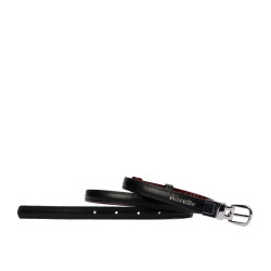 Cinturón de mujer 45-1mc bicolor negro+croco burdeos