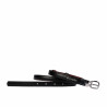Cinturón de mujer 45-1mc bicolor negro+croco burdeos