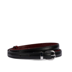 Cinturón de mujer 45-1mc bicolor negro+croco burdeos