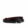Cinturón de mujer 45-1mc bicolor negro+croco burdeos