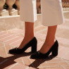 Zapatos elegantes de mujer 1361 negro velur lifestyle