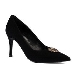 Zapatos elegantes de mujer 1363 terciopelo negro