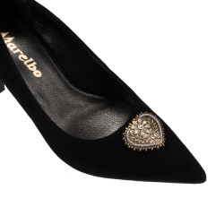 Zapatos elegantes de mujer 1363 terciopelo negro