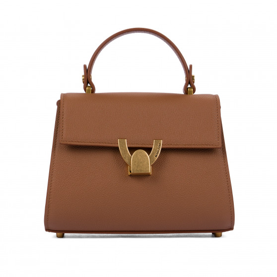 Bolso de mujer de hombro 032g marrón dorado