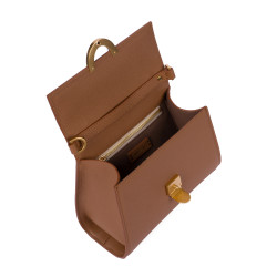 Bolso de mujer de hombro 032g marrón dorado