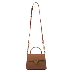 Bolso de mujer de hombro 032g marrón dorado
