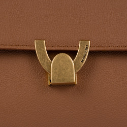 Bolso de mujer de hombro 032g marrón dorado