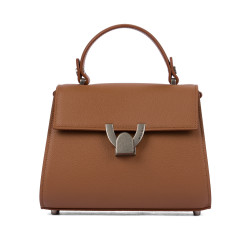 Bolso de hombro para dama 032g 01 marrón dorado