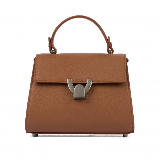 Bolso de hombro para dama 032g 01 marrón dorado