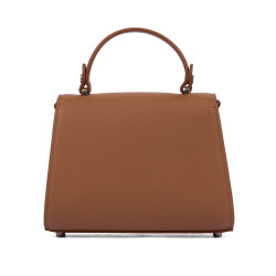 Bolso de hombro para dama 032g 01 marrón dorado