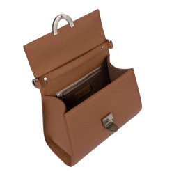 Bolso de hombro para dama 032g 01 marrón dorado