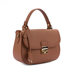 Bolso de mano para dama 022g marrón dorado