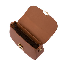 Bolso de mano para dama 022g marrón dorado