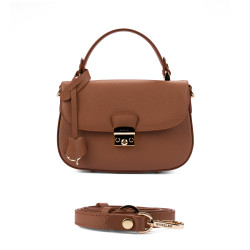 Bolso de mano para dama 022g marrón dorado