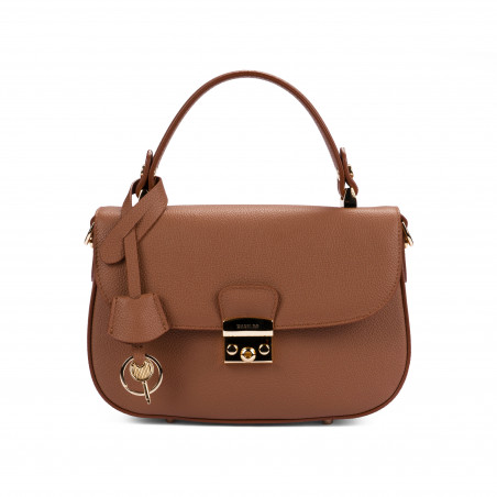 Bolso de mano para dama 022g marrón dorado