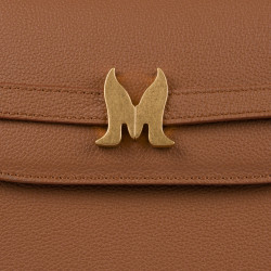 Bolso de mujer de hombro 033g marrón dorado