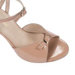 Sandalias mujer 1365 charol beige