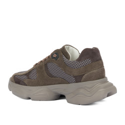 Zapatillas deportivas de mujer 6102 arena velur combinado 01