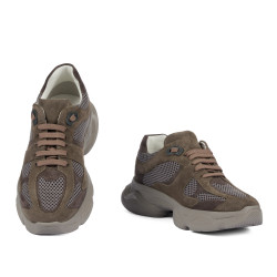 Zapatillas deportivas de mujer 6102 arena velur combinado 01