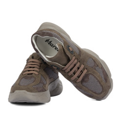 Zapatillas deportivas de mujer 6102 arena velur combinado 01