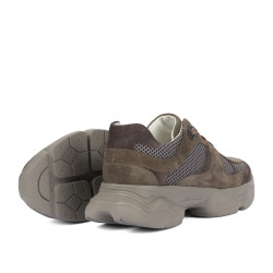 Zapatillas deportivas de mujer 6102 arena velur combinado 01