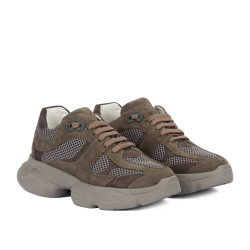 Zapatillas deportivas de mujer 6102 arena velur combinado 01