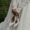 Sandalias de mujer 1353 satén blanco lifestyle