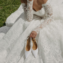 Sandalias de mujer 1353 satén blanco lifestyle