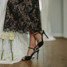 Sandalias de mujer 1365 negro terciopelo lifestyle