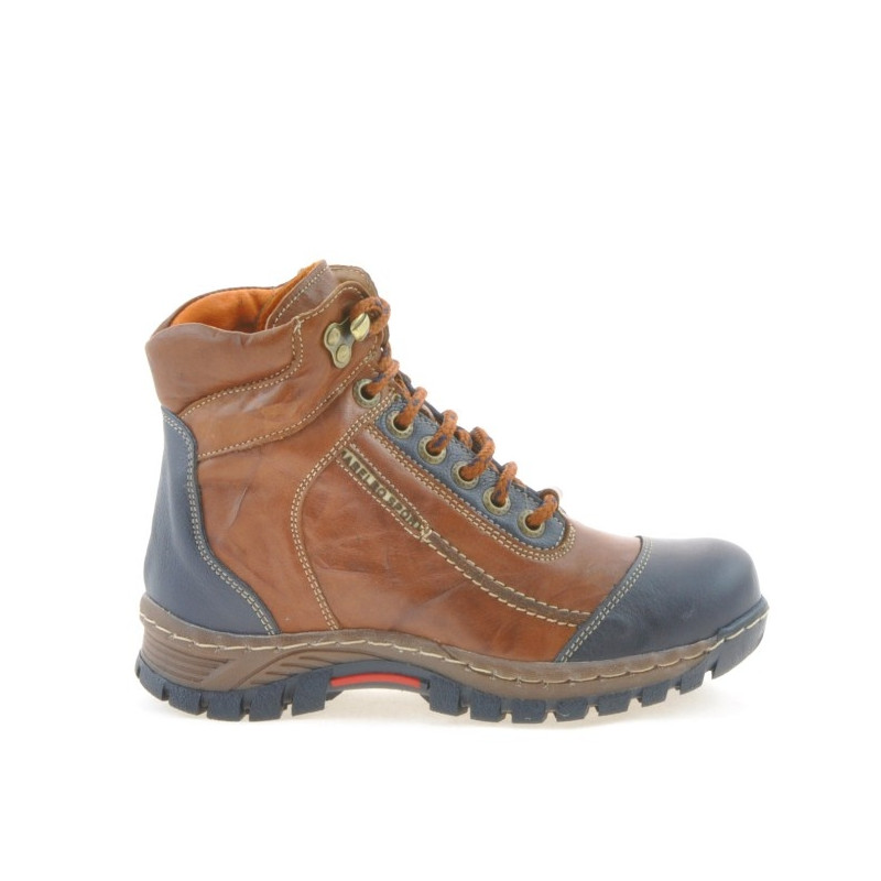 Botines para niños 3219 marrón+índigo