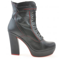 Botines de mujer 3261 negro+rojo