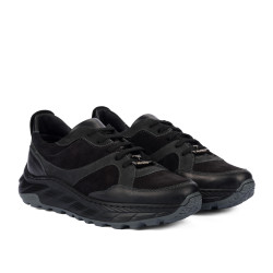 Zapatos casuales/deportivos para hombre 996 en combinación de terciopelo negro