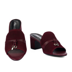 Sandalias mujer 1367 burdeos de ante