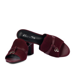 Sandalias mujer 1367 burdeos de ante