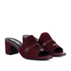 Sandalias mujer 1367 burdeos de ante