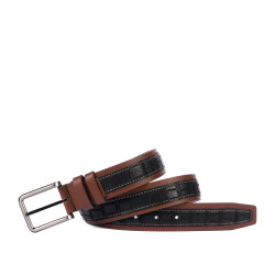 Cinturón hombre 18b croco negro+marrón