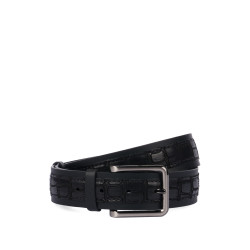 Cinturón hombre 18b negro+croco negro