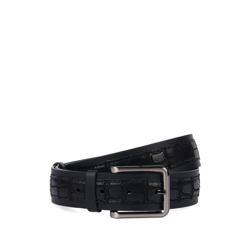 Cinturón hombre 18b negro+croco negro