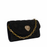 Bolso de hombro para mujer 048g gamuza negra