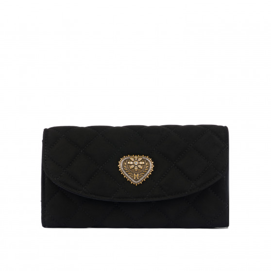 Bolso de hombro para mujer 048g gamuza negra