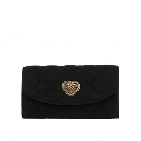 Bolso de hombro para mujer 048g gamuza negra