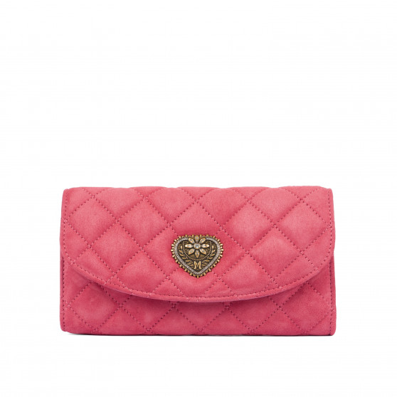 Bolso de hombro para mujer 048g gamuza rosa barbie