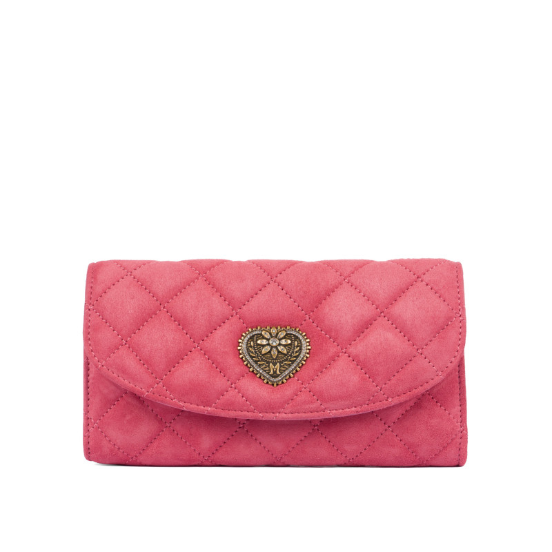 Bolso de hombro para mujer 048g gamuza rosa barbie