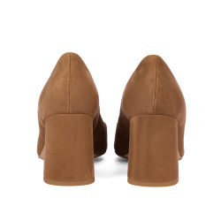 Zapatos elegantes de dama 1315 de gamuza chocolate