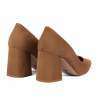 Zapatos elegantes de dama 1315 de gamuza chocolate