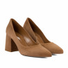 Zapatos elegantes de dama 1315 de gamuza chocolate