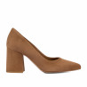 Zapatos elegantes de dama 1315 de gamuza chocolate