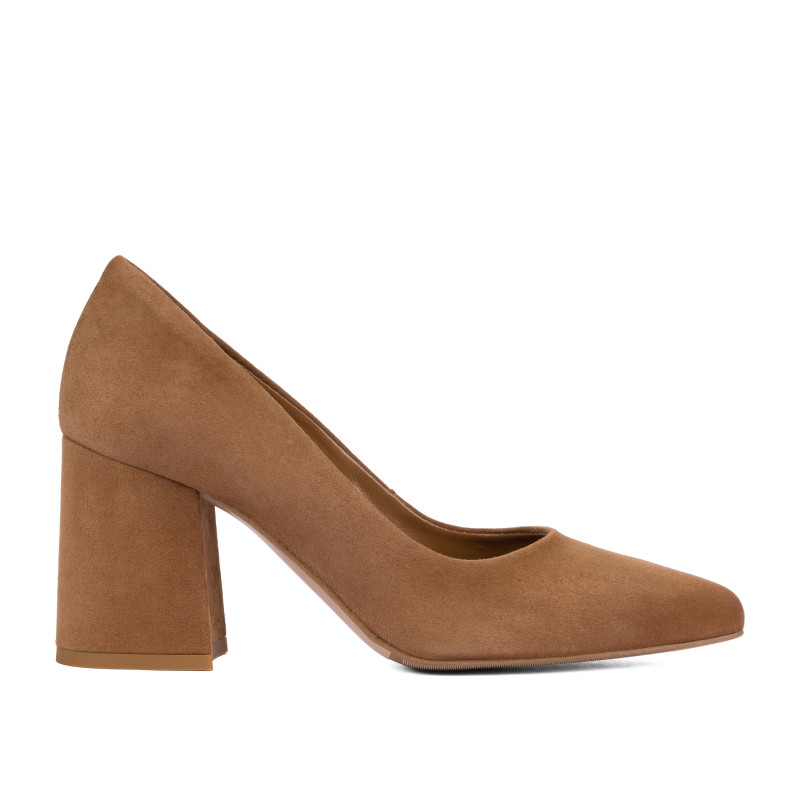 Zapatos elegantes de dama 1315 de gamuza chocolate