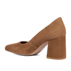 Zapatos elegantes de dama 1315 de gamuza chocolate