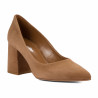 Zapatos elegantes de dama 1315 de gamuza chocolate